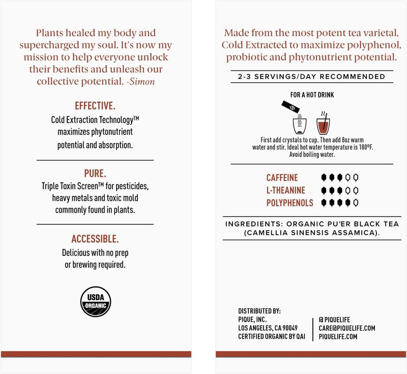 Pique Organic Fermented Pu'er Black Tea - Image 2